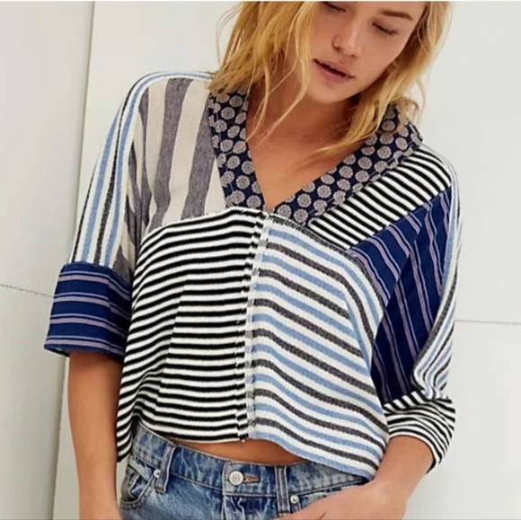 We the Free People The Stripe is Right Top Sz S - Picture 1 of 6